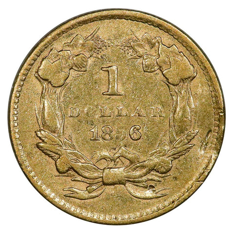 1856 Type-3 Gold Dollar - Very Fine Details Ex-Jewelry
