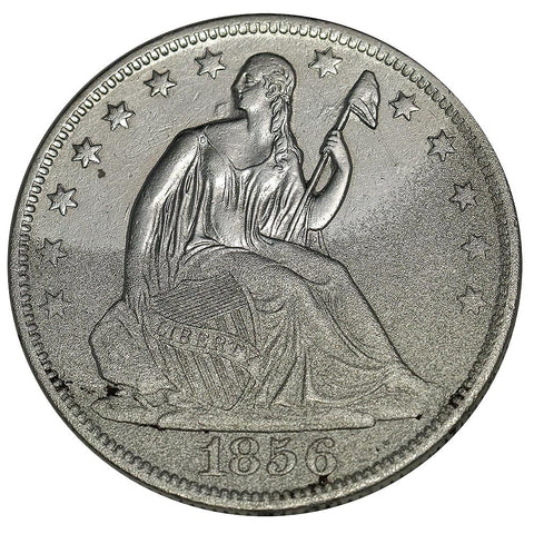 1856-O Seated Liberty Half Dollar - About Uncirculated Detail (Saltwater)