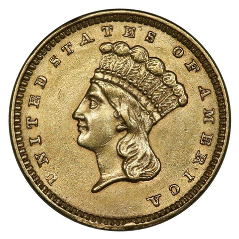 1857 Type-3 Gold Dollar - About Uncirculated