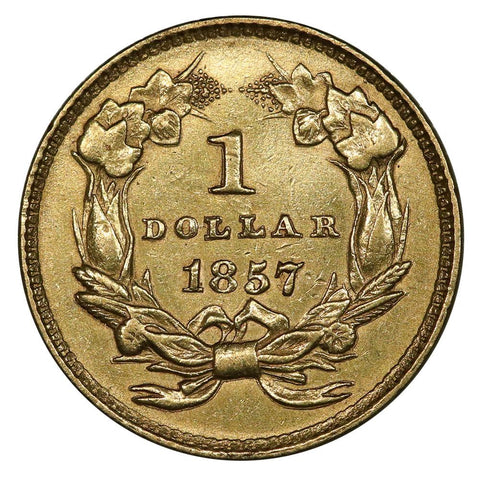 1857 Type-3 Gold Dollar - About Uncirculated