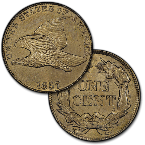 1857 to 1858 Flying Eagle Cents By Date - Brilliant Uncirculated