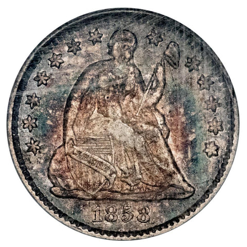 1858 Seated Half Dime - ANACS XF 45 - Extremely Fine+