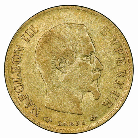 1859-A French Napoleon 10 Franc Gold Coin KM.784.3 - Very Fine