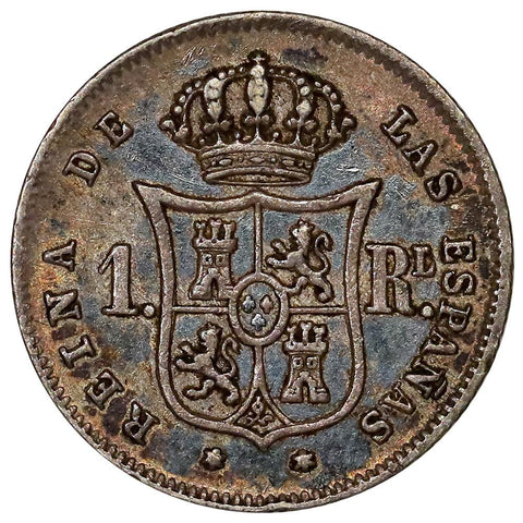 1859 Spain Silver Real KM.606.2 - Extremely Fine