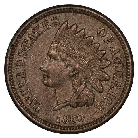 1860 Pointed Bust Indian Head Cent - Very Fine