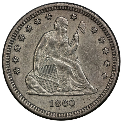 1860 Seated Liberty Quarter - Extremely Fine