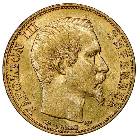1860-A French Napoleon 20 Franc Gold Coin KM.781.1 - Choice About Uncirculated