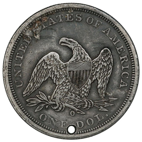 1860-O Seated Liberty Dollar - Extremely Fine Details (holed)
