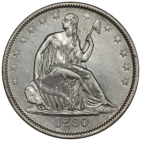 1860-O Seated Liberty Half Dollar - About Uncirculated+ Detail