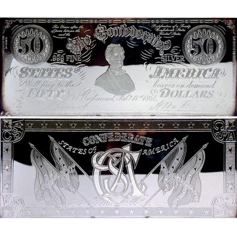 Washington Mint 8 oz .999 Silver Bar Modeled on 1861 $50 CSA - Gem in Box