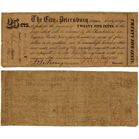 1861 25¢ City of Petersburg, Virginia (Civil War Issue) - Fine