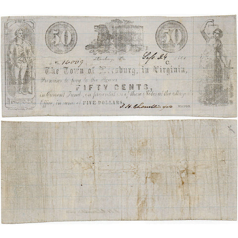 1861 50¢ Town of Leesburg, Virginia - Fine