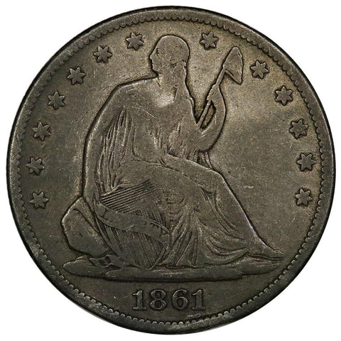 1861 Seated Liberty Half Dollar - Very Good