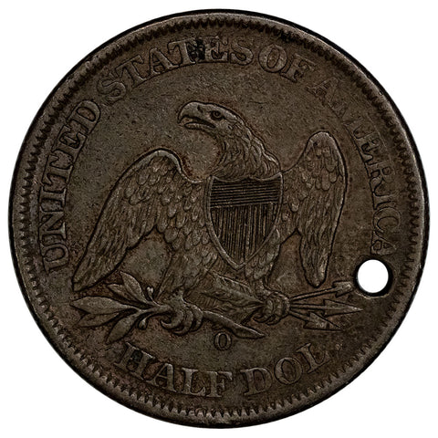 1861-O Seated Liberty Half Dollar CSA Issue - Very Fine+ Detail (holed)