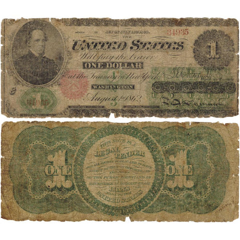 1862 $1 Legal Tender Series of 1862 Fr. 16 - Good