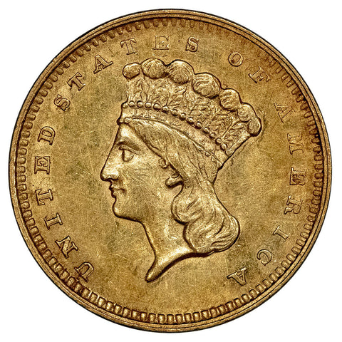 1862 Type-3 Indian Princess Gold Dollar - About Uncirculated+