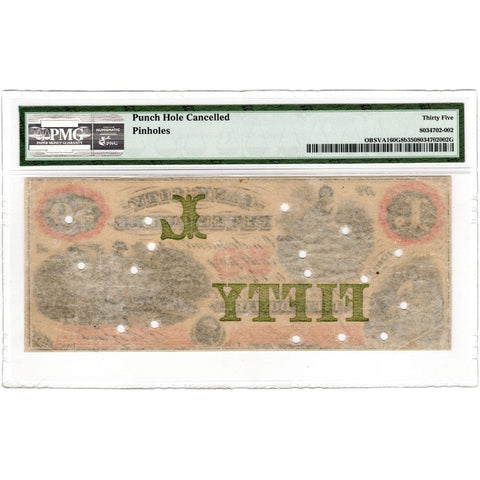 1862 $50 Bank of the City of Petersburg VA-160 G8b - PMG VF 35
