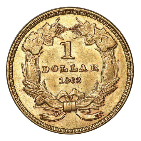 1862 Type-3 Gold Dollar - PQ Brilliant Uncirculated