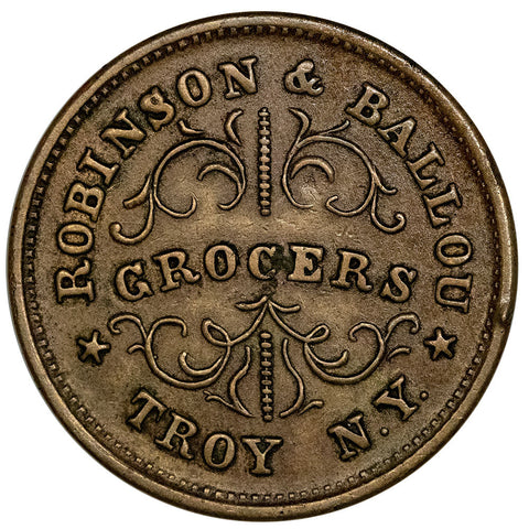 1863 Robinson & Ballou Civil War Store Card NY-890E-1b (R1) - Extremely Fine