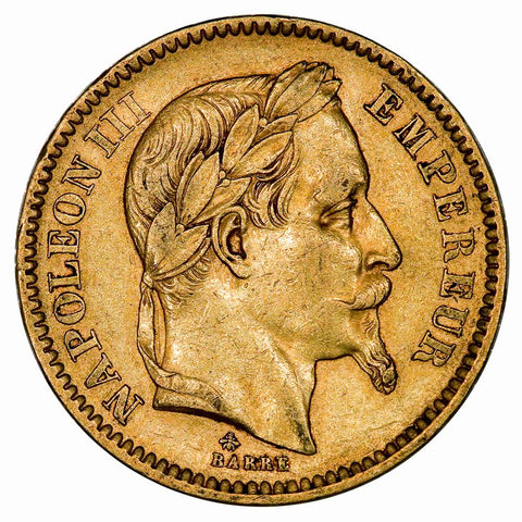 1864-A French Napoleon 20 Franc Gold Coin KM. 801.1 - Extremely Fine