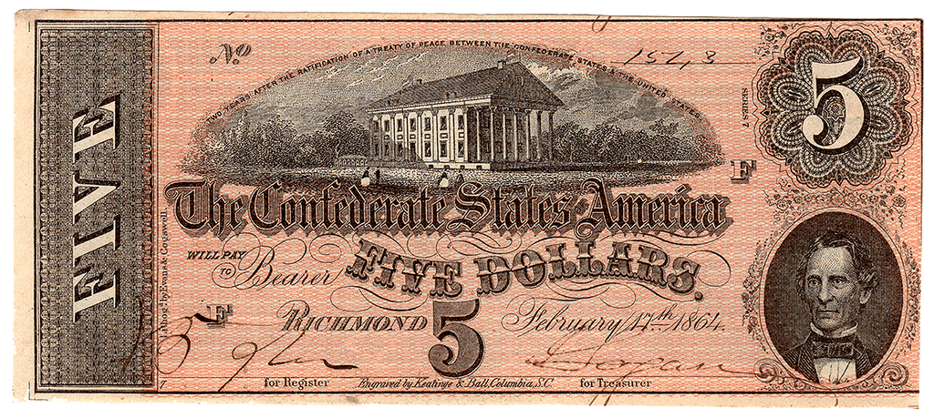 1864 $10 Confederate Note
