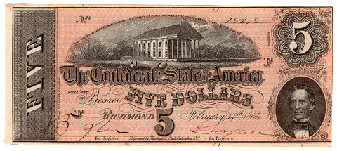 1864 $5 • $10 • $20 • $50 Confederate States Note Deal - VF/XF to AU/Unc