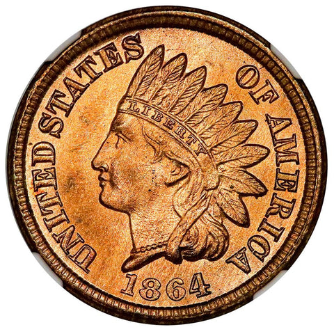 1864 Bronze Indian Cent - NGC MS 65 RD - Gem Uncirculated Red