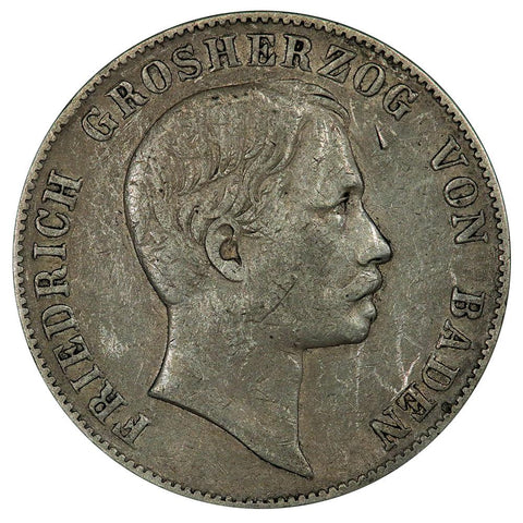 1864 German States, Baden Silver Thaler KM.240 - Very Fine