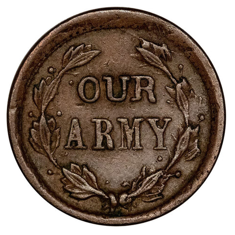 1864 Our Army Civil War Token Fuld-46/355a - About Uncirculated