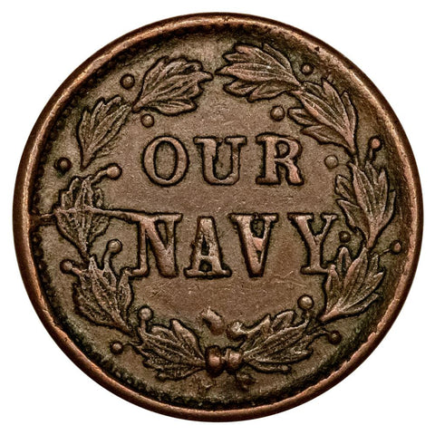 (No Date) Our Navy Patriotic Civil War Token Fuld 53/336- Very Fine+