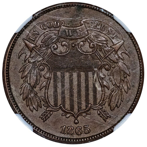 1865 Two Cent Piece - NGC MS 61 BN - Uncirculated