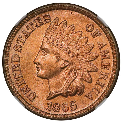 1865 Indian Cent - NGC MS 64 RD - Choice Uncirculated Red
