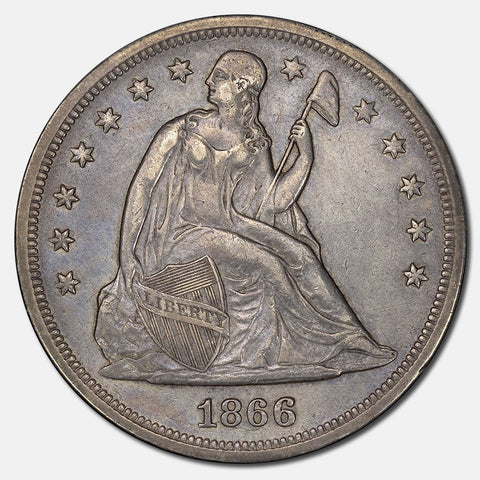 1866 Seated Liberty Dollar (With Motto) - About Uncirculated