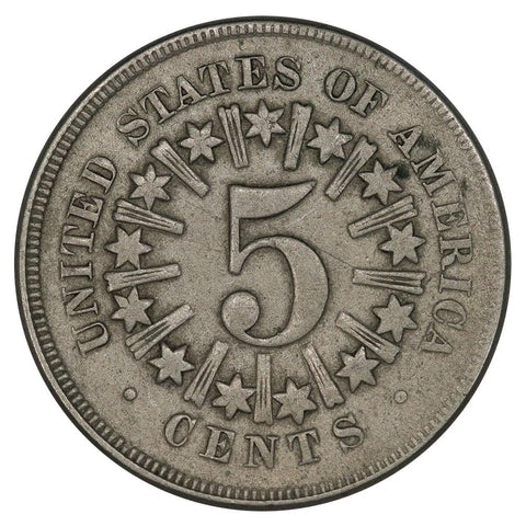 1866 Rays Shield Nickel - Very Fine