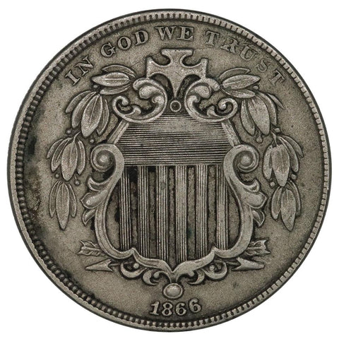 1866 Rays Shield Nickel - Very Fine