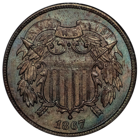 1867 Two Cent Piece - NGC MS 64 BN - Choice Uncirculated