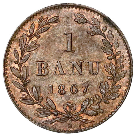 1867-H Romania 1 Banu KM.1.1 - Red & Brown Uncirculated