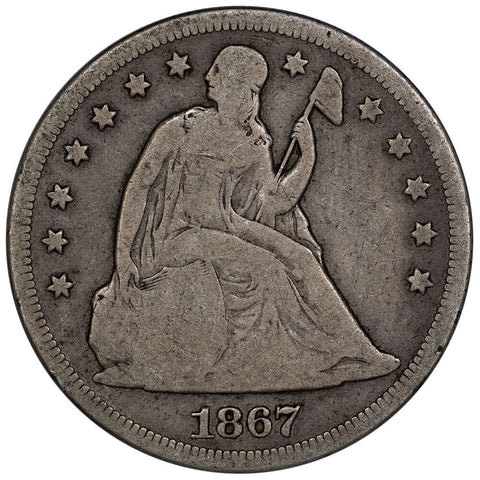 1867 Seated Liberty Dollar - Good/Very Good