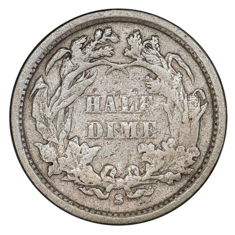 1867-S Seated Half Dime - Very Good - 120,000 Mintage