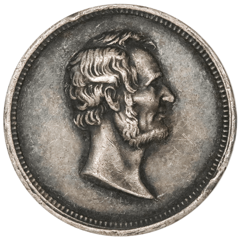(1869) Abraham Lincoln / Broken Column 18.5mm Silver Medal - Julian-PR-38 - XF/AU