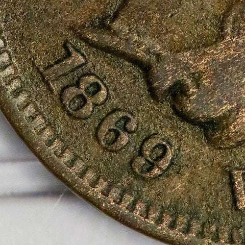 1869/9 Indian Head Cent Snow-3 FS-301 - Very Good+ Detail