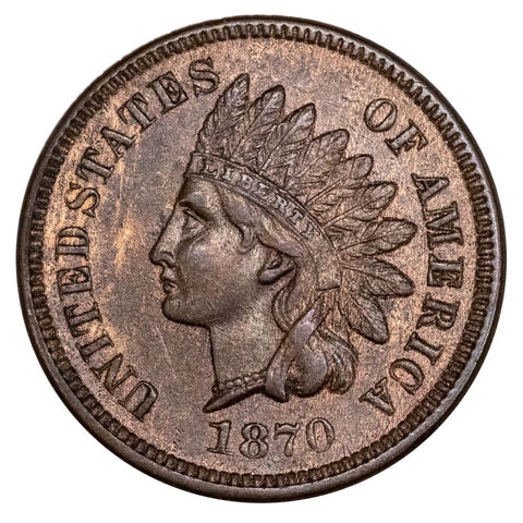 1870 Indian Head Cent - About Uncirculated
