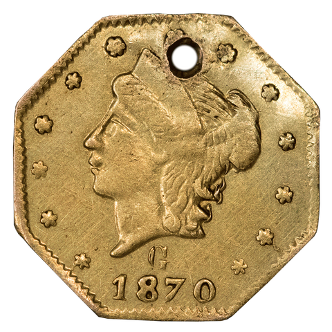 1870 25C California Fractional Gold - BG-762 - Extremely Fine Details