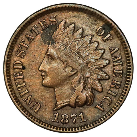1871 Indian Head Cent - Very Fine Details