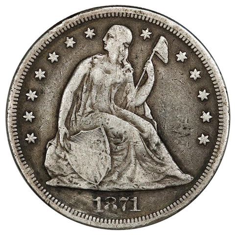 1871 Seated Liberty Dollar - Fine Details (Holed/Repaired)