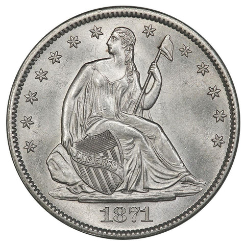 1871-S Seated Liberty Half Dollar - Choice About Uncirculated