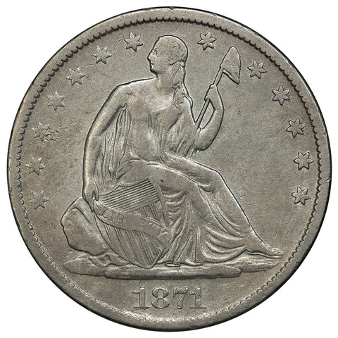 1871-S Seated Liberty Half Dollar - Very Fine Details