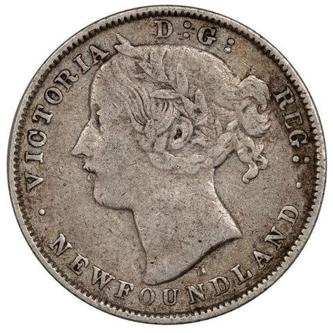 1872-H Newfoundland Silver 20 Cents KM.4 - Fine