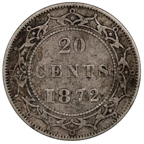 1872-H Newfoundland Silver 20 Cents KM.4 - Fine