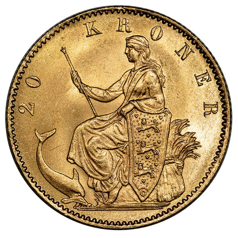 1873 HC Denmark, Christian IX  Gold 20 Kroner KM. 791.1 - Choice Uncirculated